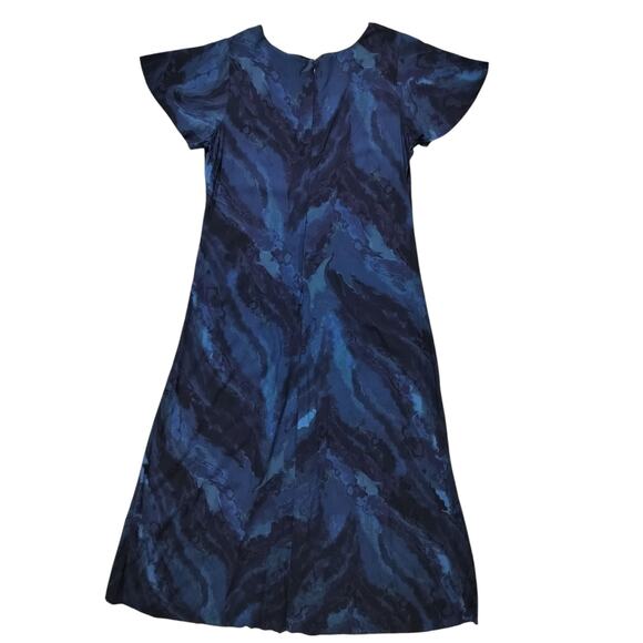 Soft Sorrundings womens blue marble print flutter sleeve casual maxi dress sz M - Picture 8 of 13